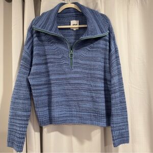Aerie Blue 1/4 Zip Sweater